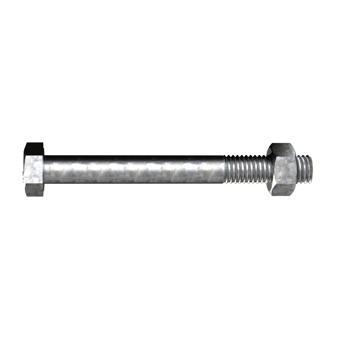 Engineer Bolt and Nut M12 x 180mm Hex Head 4.6 Galvanised Steel
